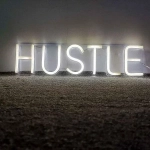 Hustle Backround Board Neon Light 13x50cm a