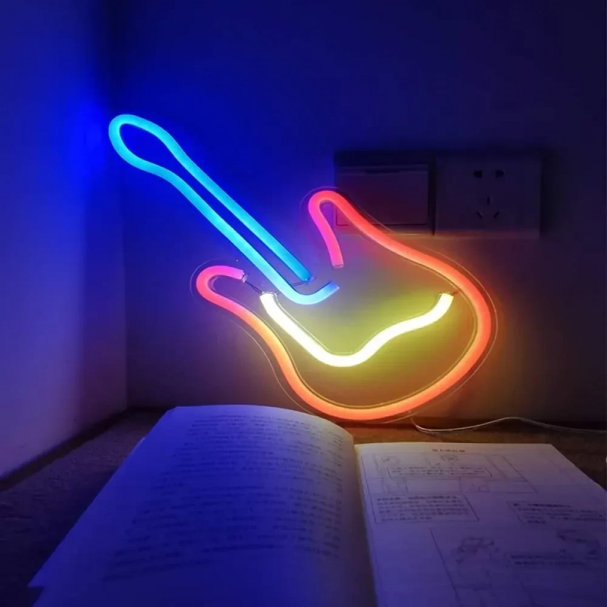 Guitar background board neon light 40*19cm