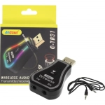 Ασύρματο Bluetooth audio Transmitter και Receiver USB μαύρο με RGB LED φωτισμό Q-TR31 Andowl