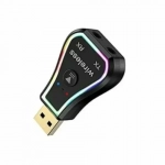 Ασύρματο Bluetooth audio Transmitter και Receiver USB μαύρο με RGB LED φωτισμό Q-TR31 Andowl