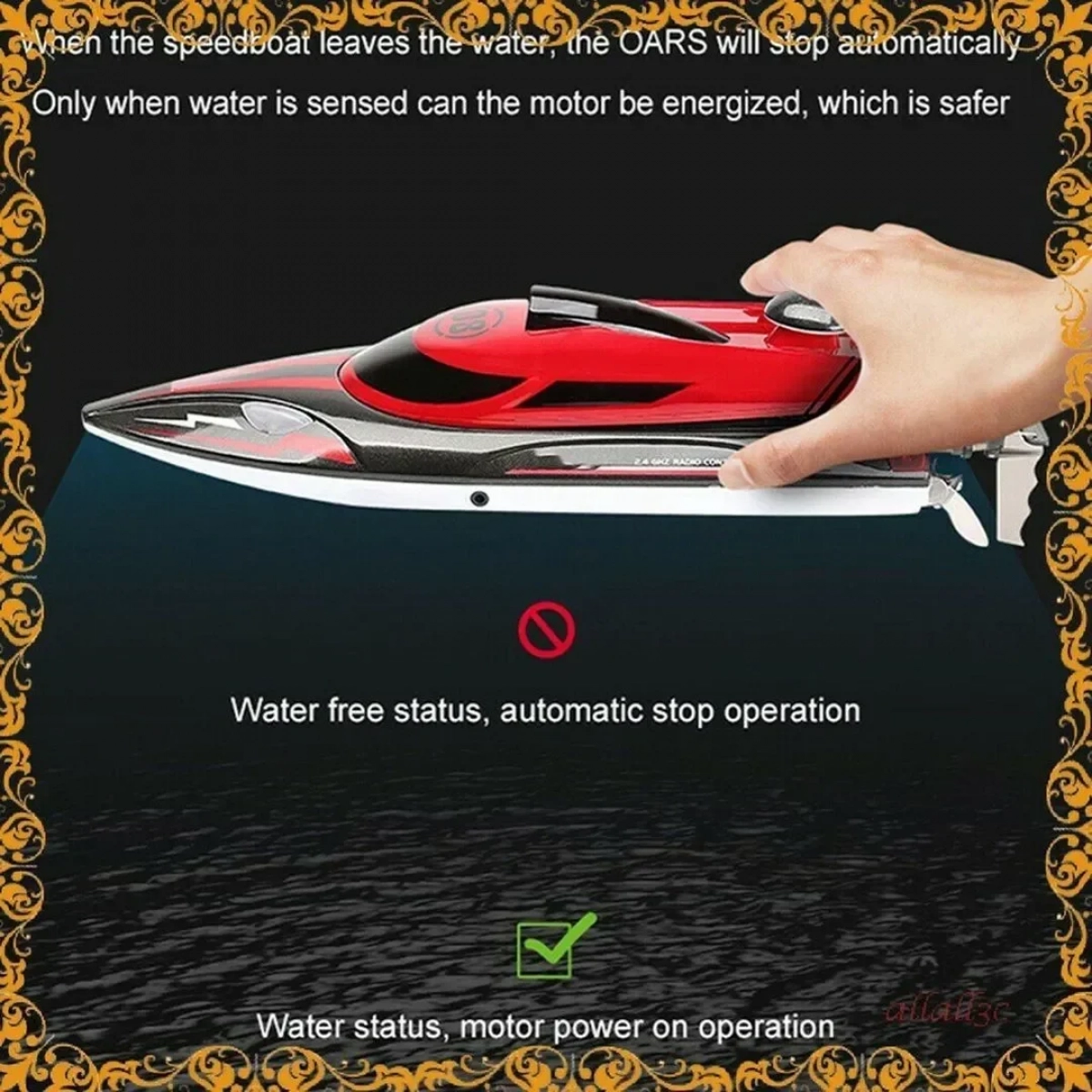 Speedboat Τηλεκατευθυνόμενο Σκάφος HJ808 σε Κόκκινο Χρώμα