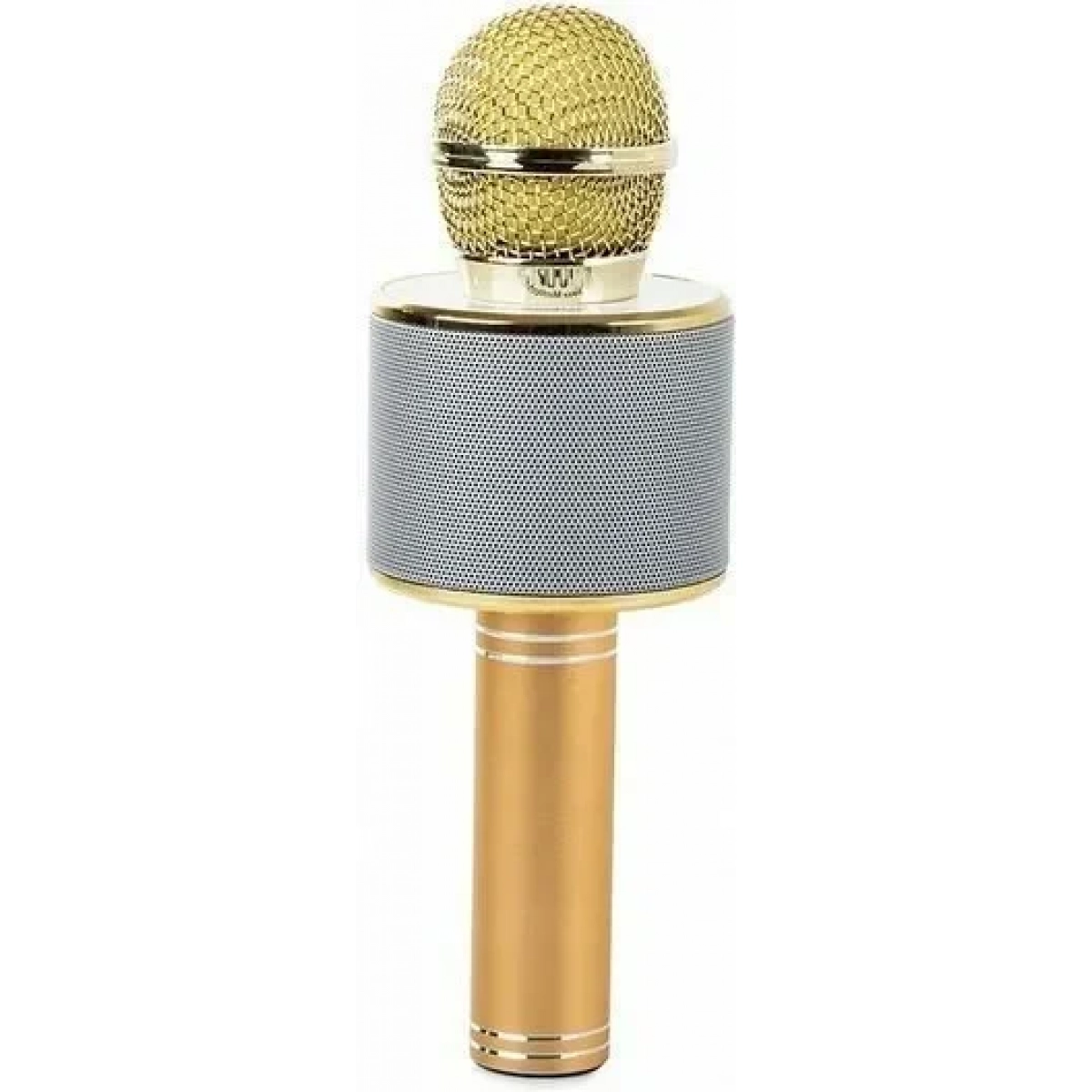 Ασύρματο Bluetooth Μικρόφωνο Καραόκε SPM WS858 με Ενσωματωμένο Ηχείο – Χρυσό - Image 2