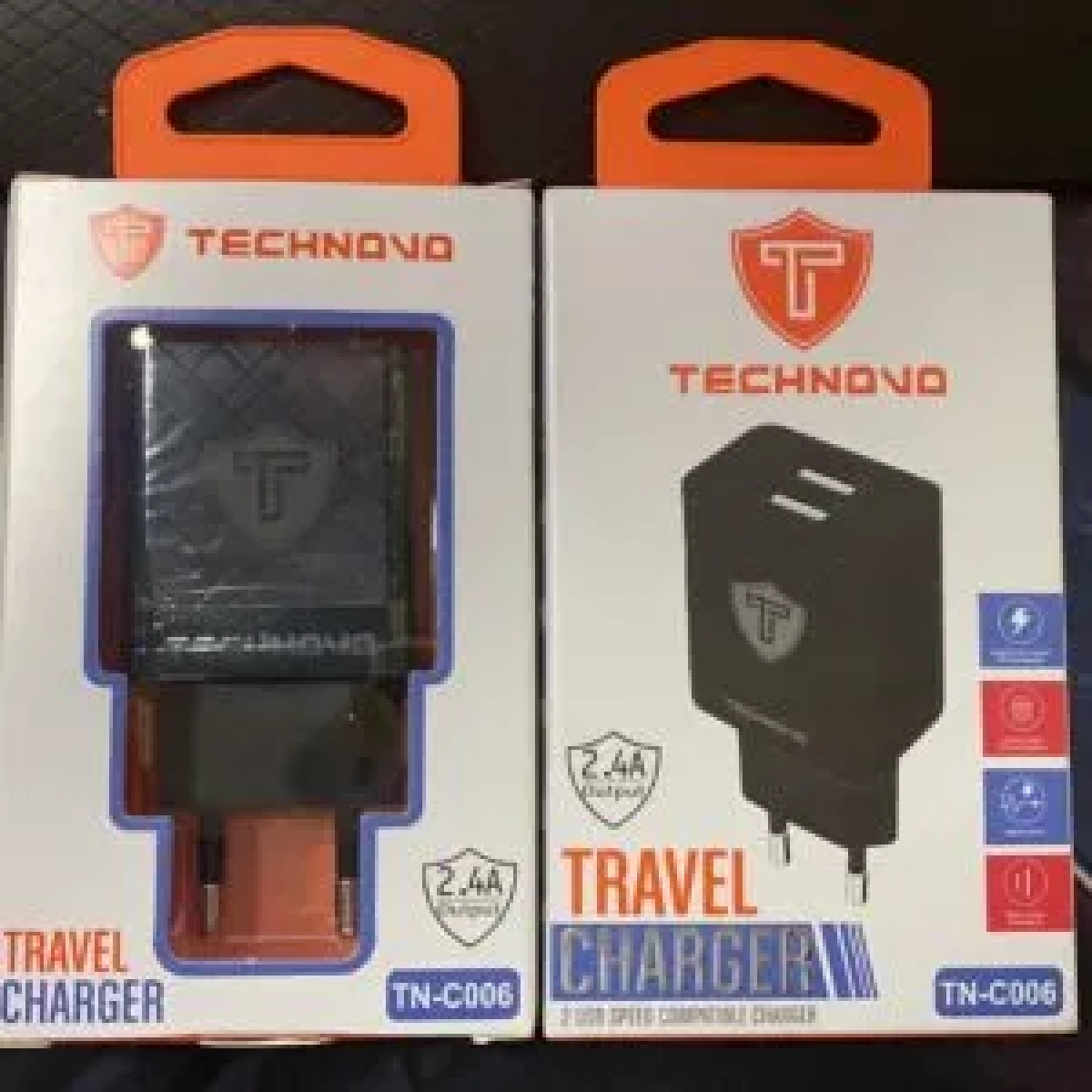 Φορτιστής τοίχου TRAVEL CHARGER TN-C006, 2 USB -Α, 2.4A, Μαύρος - Image 2