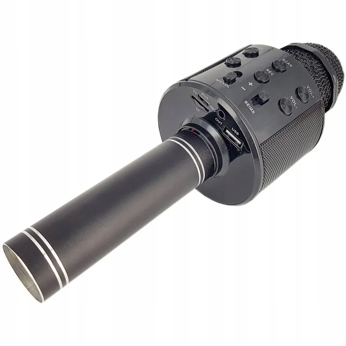 Ασύρματο Bluetooth Μικρόφωνο Καραόκε SPM WS858 με Ενσωματωμένο Ηχείο - Μαύρο - Image 3