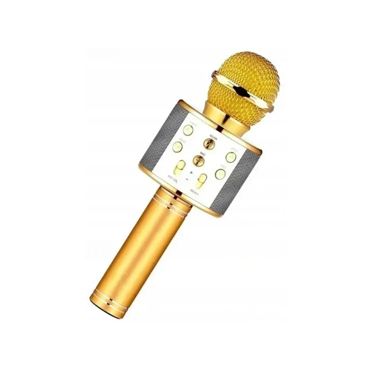 Ασύρματο Bluetooth Μικρόφωνο Καραόκε SPM WS858 με Ενσωματωμένο Ηχείο – Χρυσό - Image 3