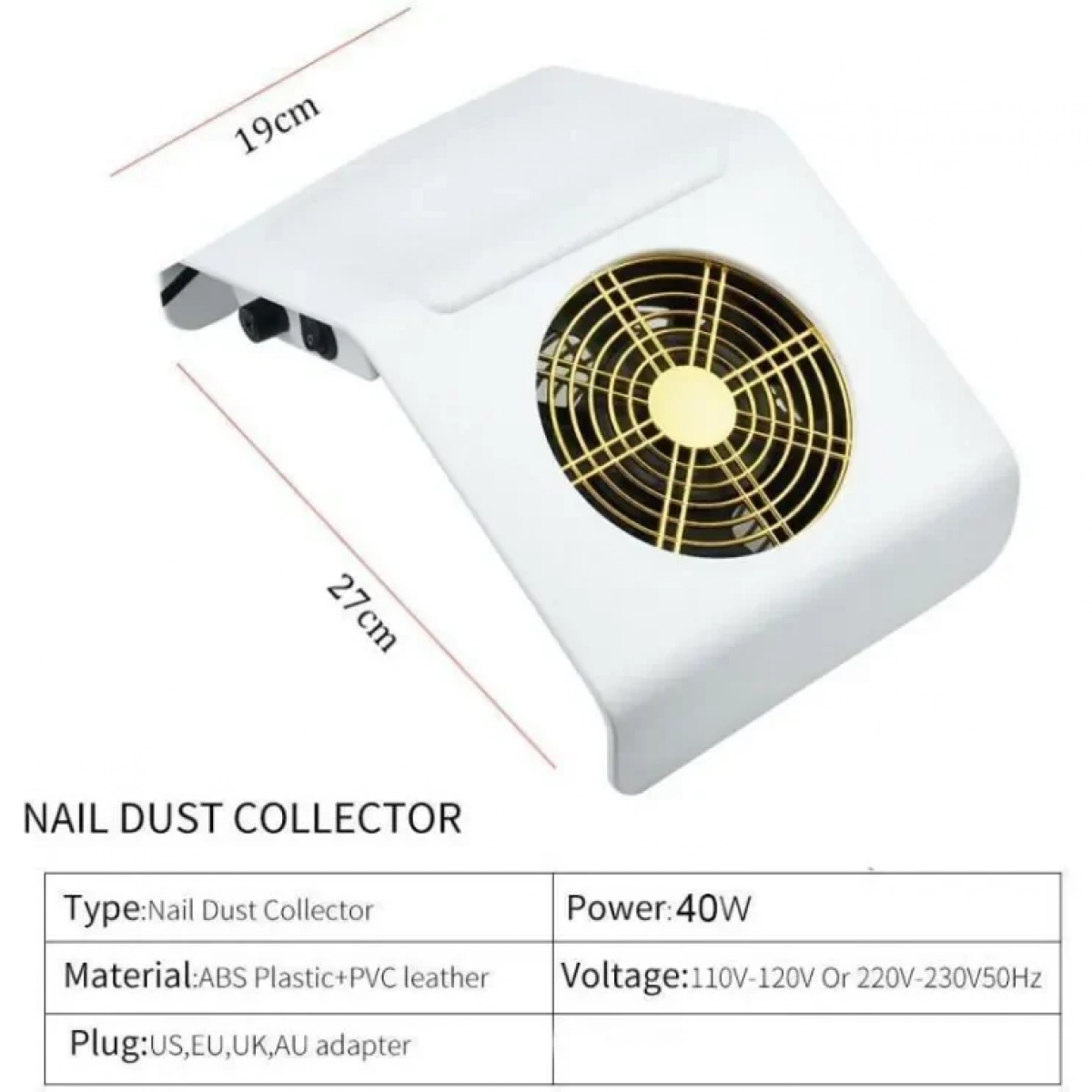 Απορροφητήρας Σκόνης Νυχιών COSMO-10285 40W Λευκό