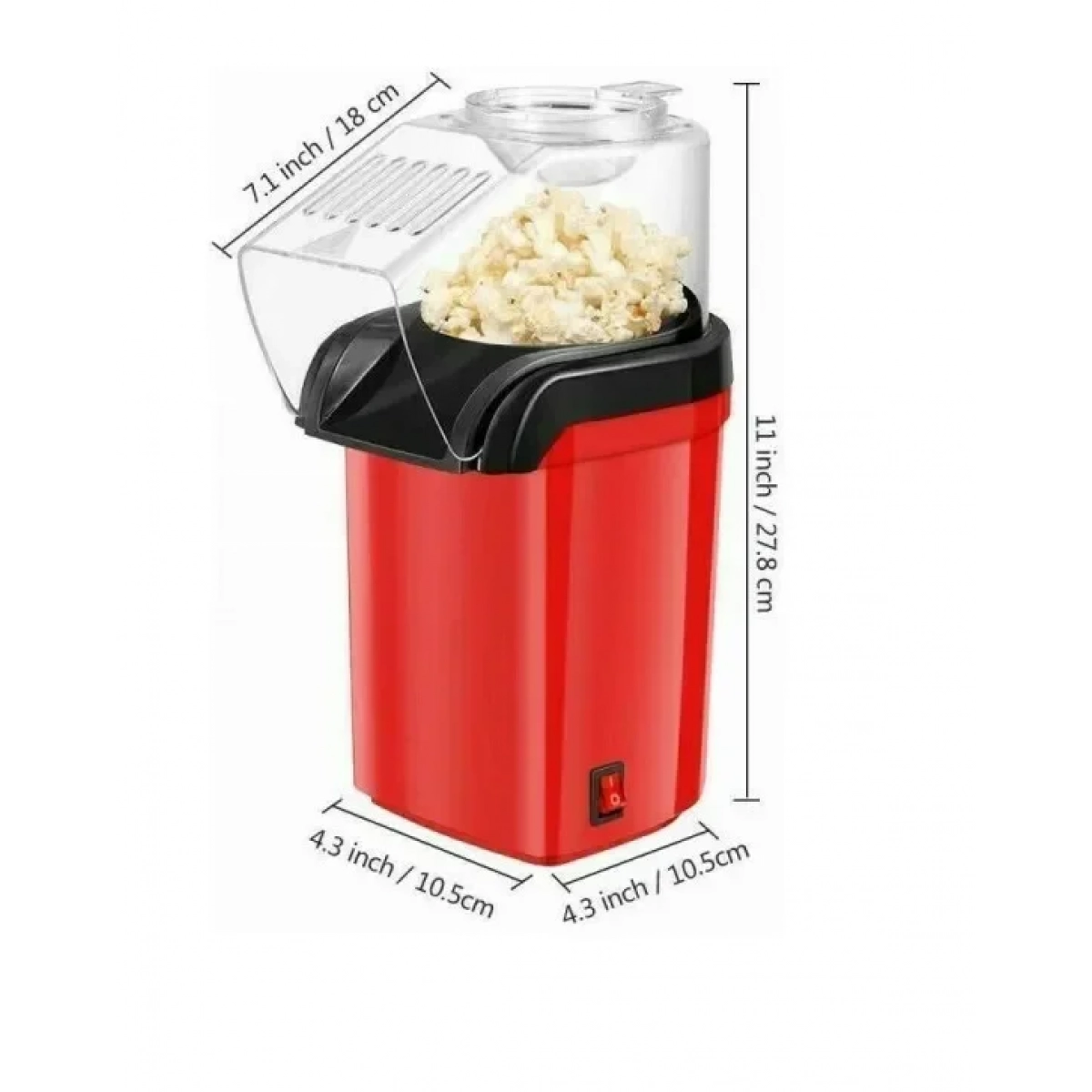 Hoomei HM-5312R Μηχανή Ποπ-Κορν Ζεστού Αέρα 1200W