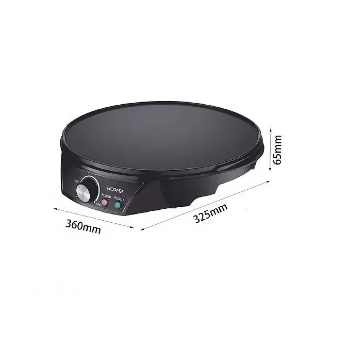 Hoomei HM-5855 Κρεπιέρα 30cm Μαύρη 1200W