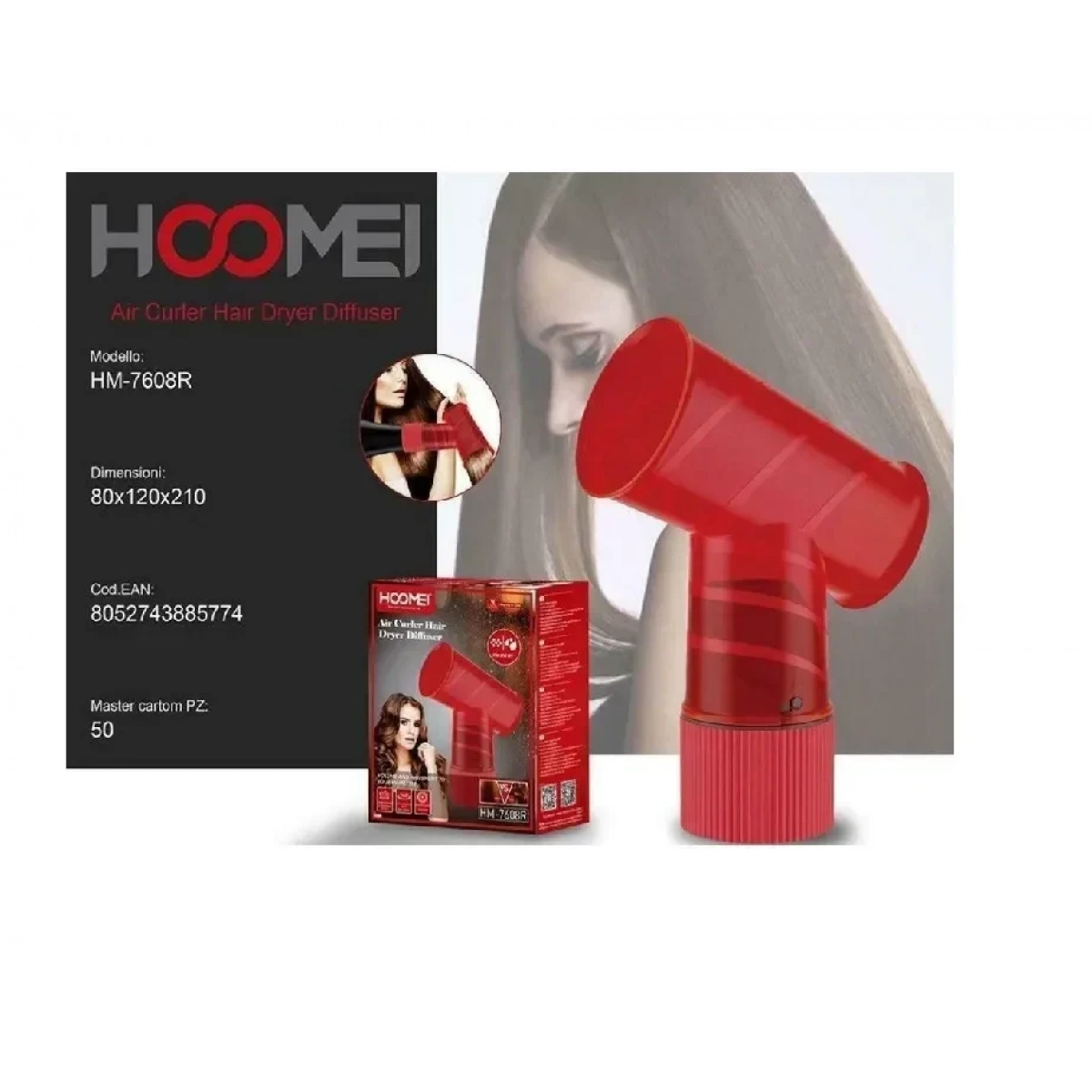 Hoomei Hair Dryer & Curler Cover Φυσούνα για Πιστολάκια Μαλλιών HM-7608R