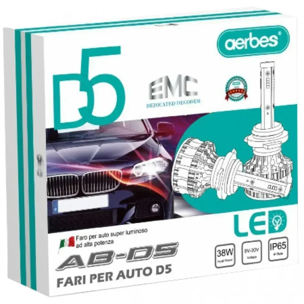 2x aerbes® Λαμπτήρες LED SMD Φώτα Πορείας H4 38W 6000K D5 4200Lm