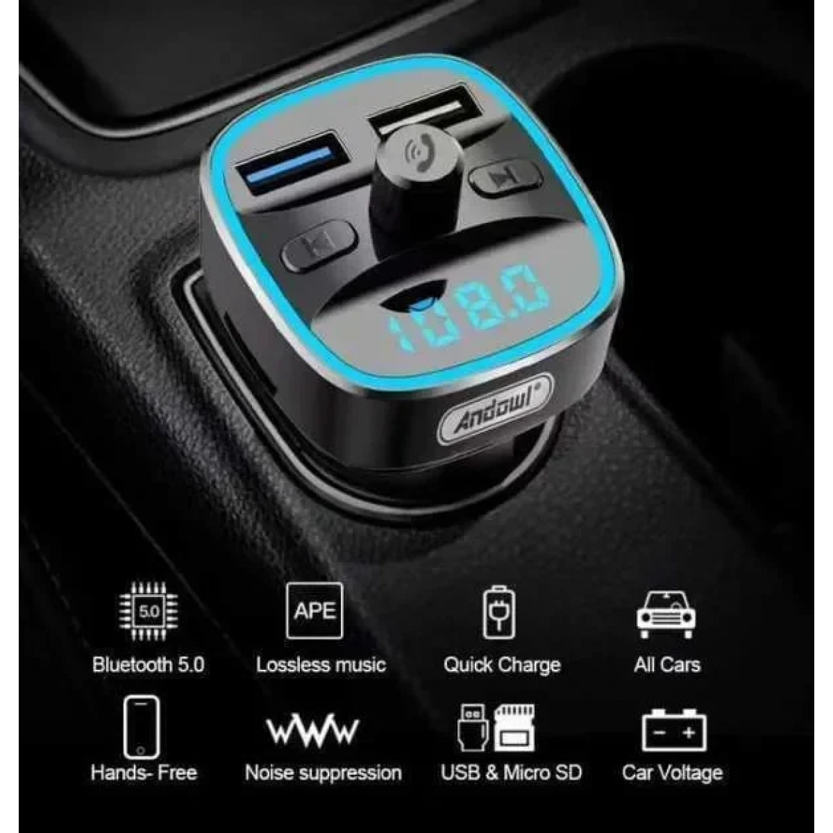 Andowl FM Transmitter με AUX / USB Q-T102 - Image 4