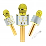 Ασύρματο Bluetooth Μικρόφωνο Καραόκε SPM WS858 με Ενσωματωμένο Ηχείο – Χρυσό - Image 5