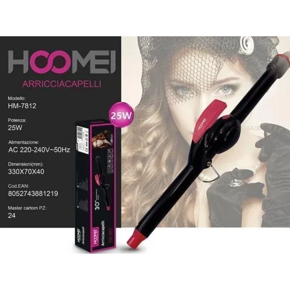 Hoomei Hair Curler Ψαλίδι Μαλλιών για Μπούκλες 25W HM-7812