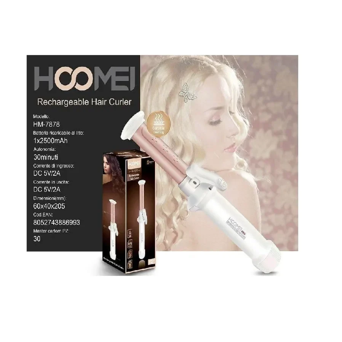 Hoomei Ψαλίδι Μαλλιών για Μπούκλες 25W HM-7878
