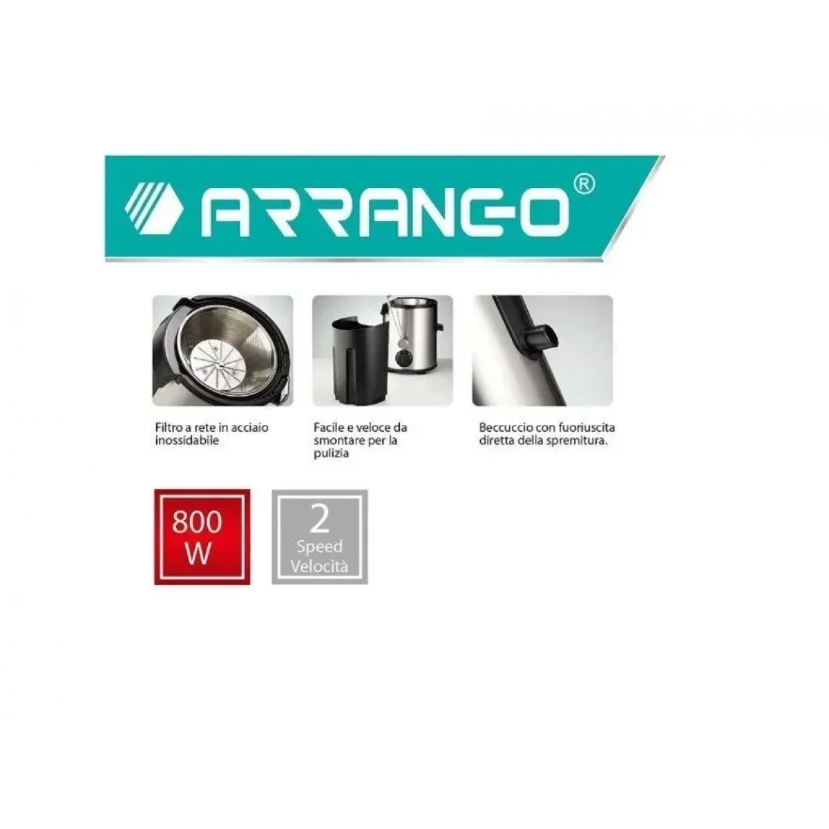 Arrango NK-J211 Αποχυμωτής 800W Μαύρος