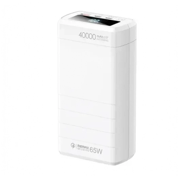 Remax Dinba Power Bank 40000mAh 65W με Θύρα USB-A και 2 Θύρες USB-C Power Delivery Λευκό