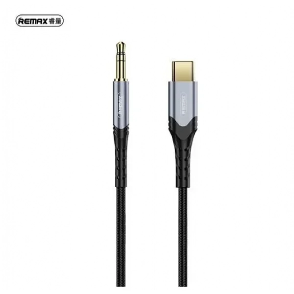 Remax Type-C to 3.5mm RC-C015a 1m Type-c to Aux 3.5mm Adapter Cable Grey