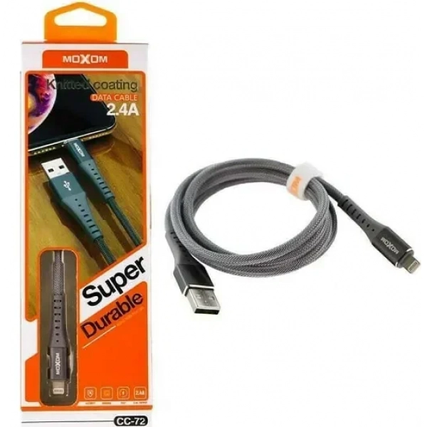 Moxom USB 2.0 Cable Lightning male - USB-A male Μαύρο 1m (CC-72)