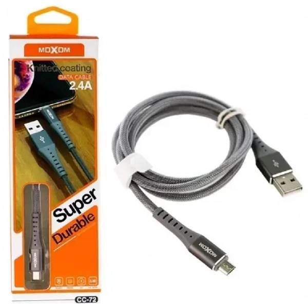 Moxom CC-72 Braided USB 2.0 to micro USB Cable Μαύρο 1m