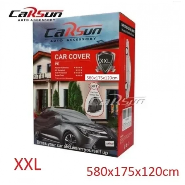 Carsun LA-1894 Κουκούλα Αυτοκινήτου με Τσάντα Μεταφοράς 580x175x120cm Αδιάβροχη XXLarge που Στερεώνεται με Λάστιχο