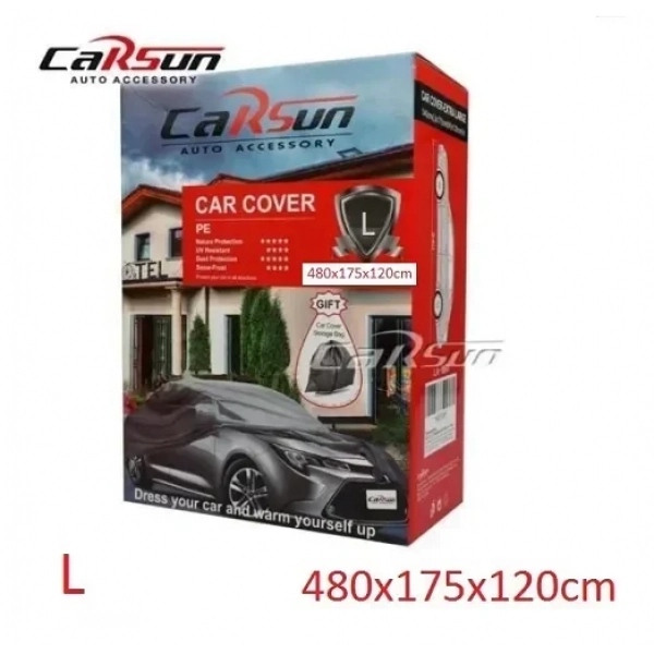Carsun LA-1892 Κουκούλα Αυτοκινήτου με Τσάντα Μεταφοράς 480x175x120cm Αδιάβροχη Large που Στερεώνεται με Λάστιχο