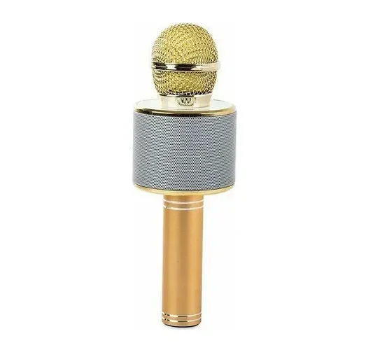 Ασύρματο Bluetooth Μικρόφωνο Καραόκε Spm Ws858 Με Ενσωματωμένο Ηχείο – Χρυσό