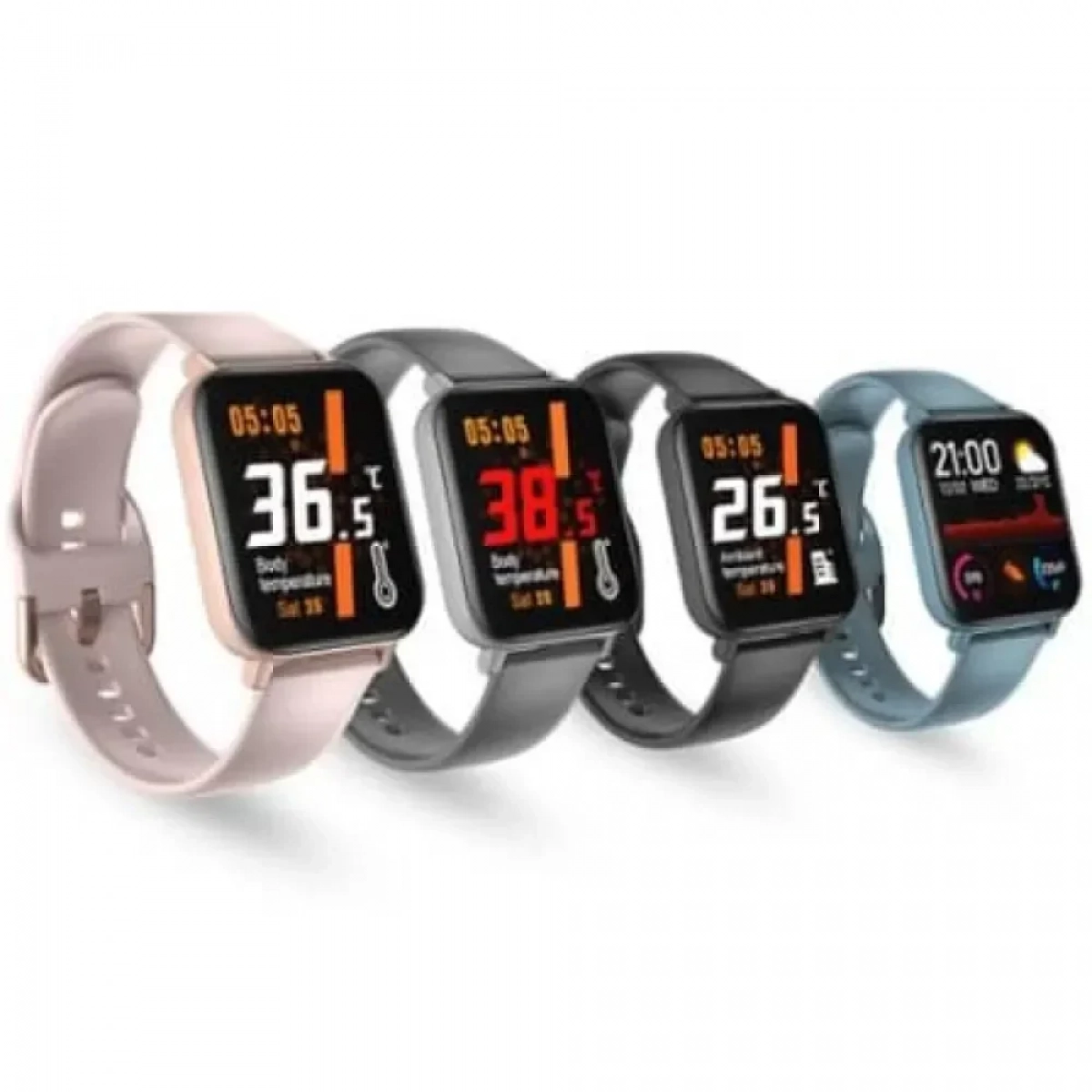 Smartwatch Fitness Tracker, Θερμοκρασία Σώματος, Παλμοί Καρδιάς, Υπενθυμίσεις Andowl Q-916