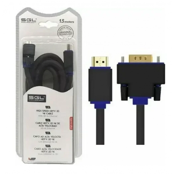 SGL HDMI 1.3 Cable HDMI male - VGA male 1.5m Μαύρο