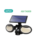 AB-TA009 Ηλιακό Φωτιστικό Επιτοίχιας Τοποθέτησης με Ανιχνευτή Κίνησης και Αισθητήρα Φωτός σε Μαύρο Χρώμα