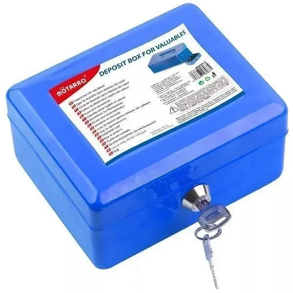 Μεταλλικός κουμπαράς Motarro 12.5x9x5.5εκ Μπλε MI027-1