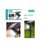 AB-TA107 Στεγανό Καρφωτό Ηλιακό Φωτιστικό IP65 με Ανιχνευτή Κίνησης και Αισθητήρα Φωτός σε Μαύρο Χρώμα