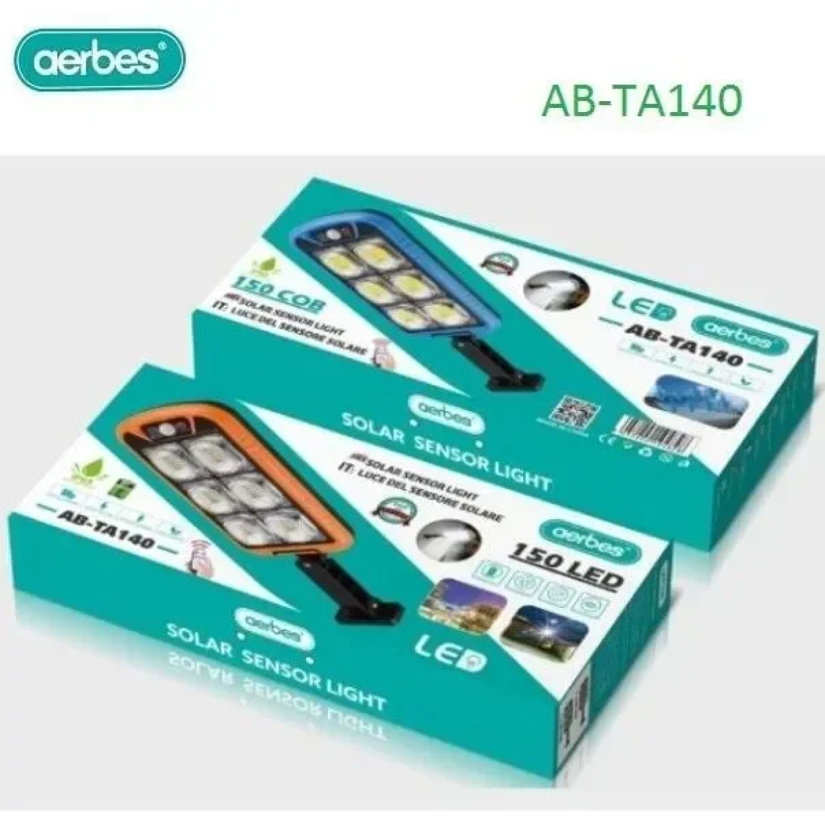 AB-TA140 Ηλιακό Φωτιστικό Επιτοίχιας Τοποθέτησης με Ανιχνευτή Κίνησης, Αισθητήρα Φωτός και Τηλεχειριστήριο σε Μπλε Χρώμα - Image 2