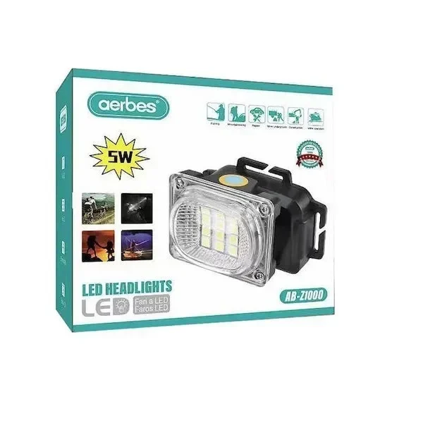Επαναφορτιζόμενος Φακός Κεφαλής 5W LED AB-Z1000 Aerbes