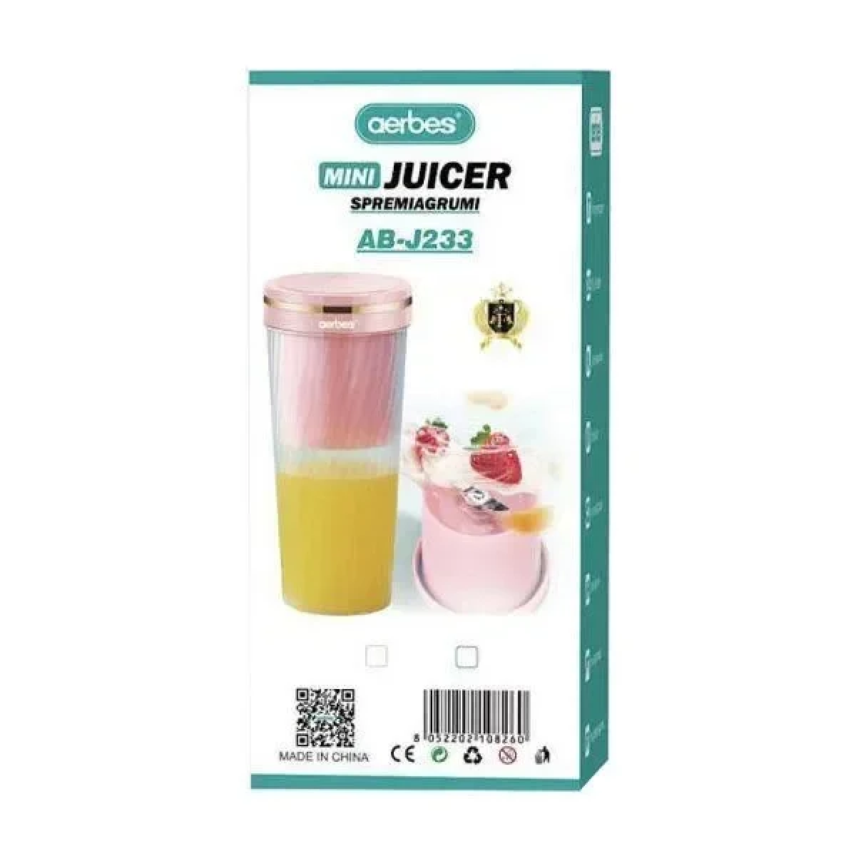 Aerbes Mini Μπλέντερ 350ml Ροζ AB-J233 - Image 2