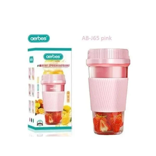 Aerbes Ab-J65 Επαναφορτιζόμενο Μπλέντερ Ροζ 350 Ml
