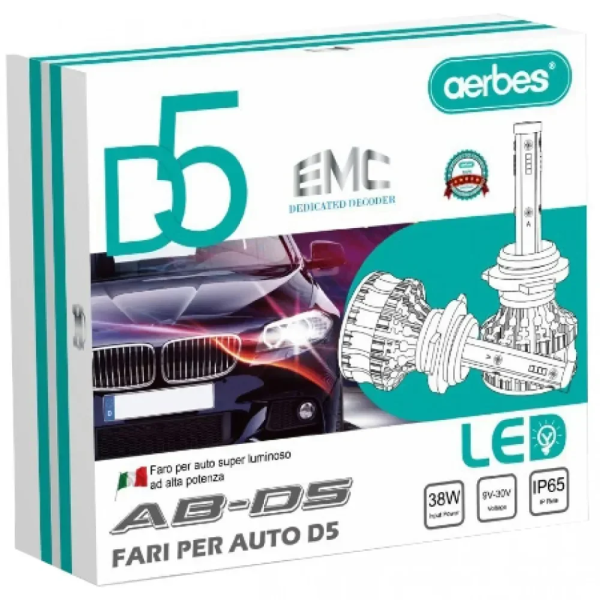 2x aerbes® Λαμπτήρες LED SMD Φώτα Πορείας H1 38W 6000K D5 4200Lm