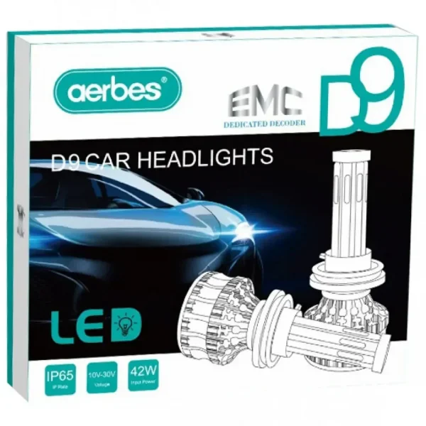 2x aerbes® Λαμπτήρες LED SMD Φώτα Πορείας H1 42W 6000K D9 4200Lm