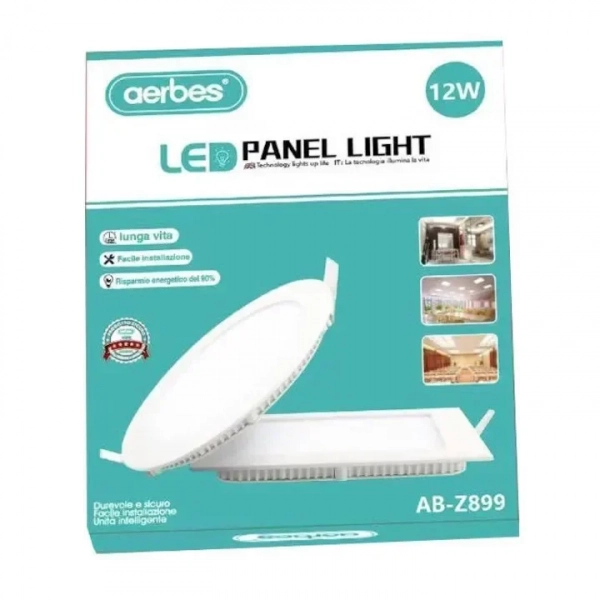 Προβολέας Aerbes Led Panel Light Τετράγωνο Σχήμα 12W AB-Z899
