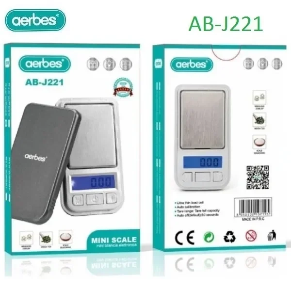 Μίνι ηλεκτρονική ζυγαριά 100g/0,01g AB-J221 aerbes