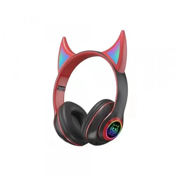 Demon Cat AB-D470 Ασύρματα/Ενσύρματα Over Ear Ακουστικά Aerbes Κόκκινο