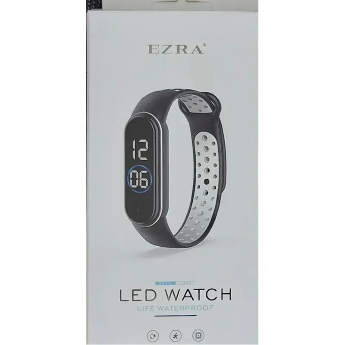 Ψηφιακό ρολόι (smart watch) με οθόνη αφής LED χρώματος μαύρο-λευκό Ezra SW45