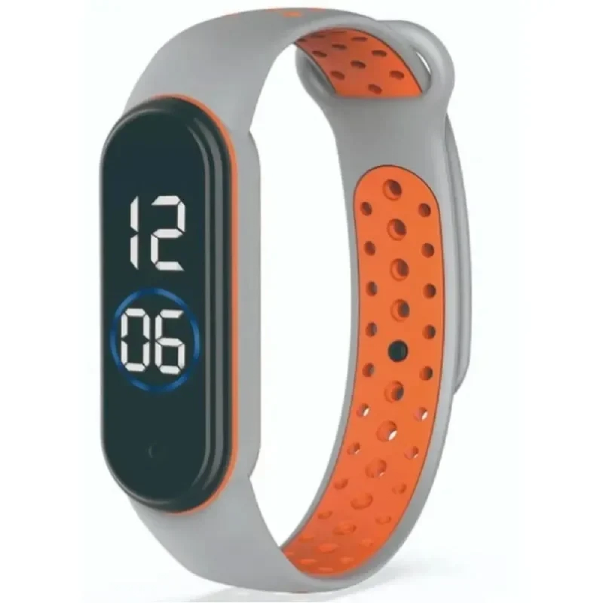 Ψηφιακό ρολόι (smart watch) με οθόνη αφής LED χρώματος γκρι-πορτοκαλί Ezra SW45