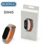 Ψηφιακό ρολόι (smart watch) με οθόνη αφής LED χρώματος γκρι-πορτοκαλί Ezra SW45