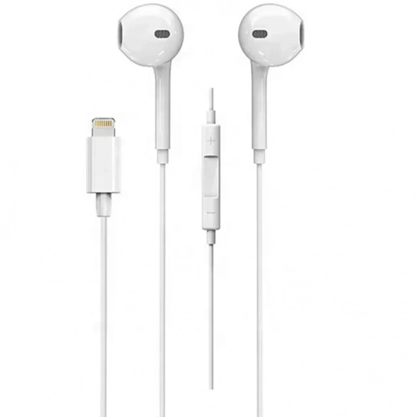Ezra Ep40-ip Earbuds Handsfree με Βύσμα Lightning Λευκό