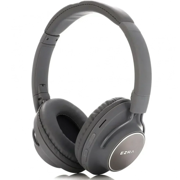 Ezra BW03 Ασύρματα/Ενσύρματα Over Ear Ακουστικά με 5 ώρες Λειτουργίας Γκρι