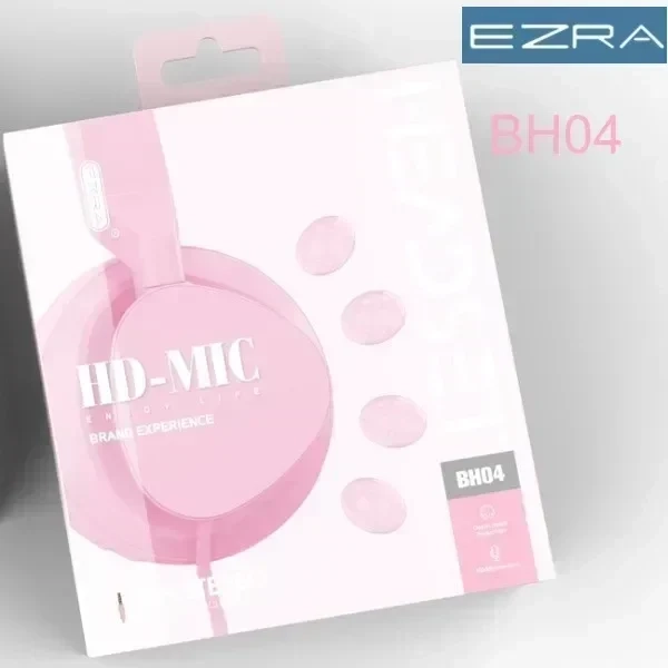 EZRA BH04 Ενσύρματα ακουστικά κεφαλής 3,5mm ροζ
