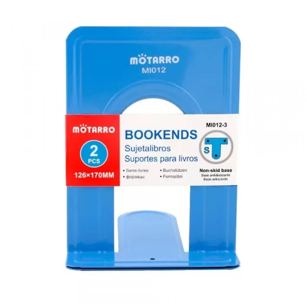 Βιβλιοστάτης Bookends από Μέταλλο Motarro Μπλε Χρώμα 170x126mm 2τμχ. MI012-3