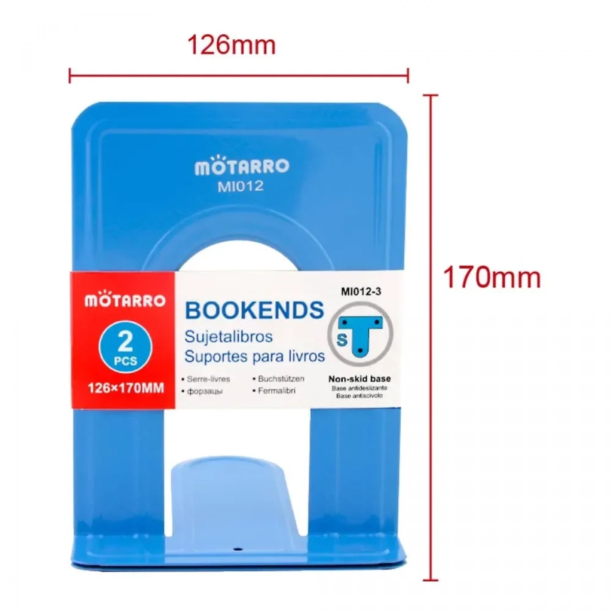 Βιβλιοστάτης Bookends από Μέταλλο Motarro Μπλε Χρώμα 170x126mm 2τμχ. MI012-3