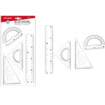 Σετ Γεωμετρικών Οργάνων Motarro MI049-20 Διάφανα 4τμχ