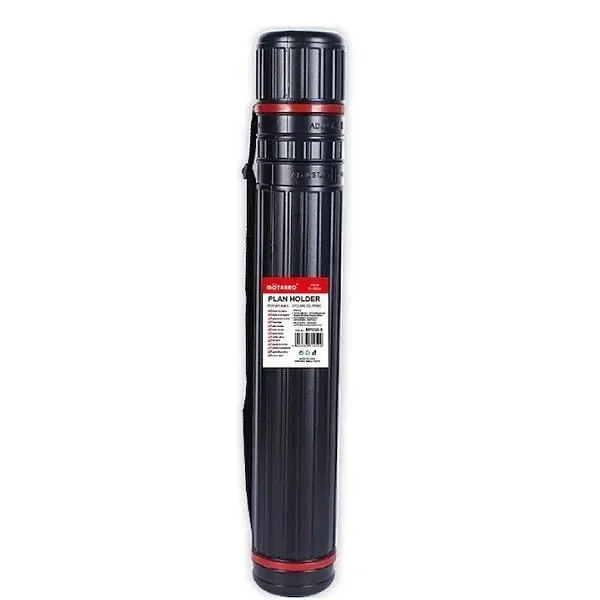 Motarro MP060-8 Πλαστικός Κύλινδρος Σχεδίου με Καπάκι και Ιμάντα Φ8x65-108cm Μαύρος